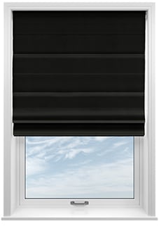 Ultra Luxe Velvet, Black - Motorised Roman Blind